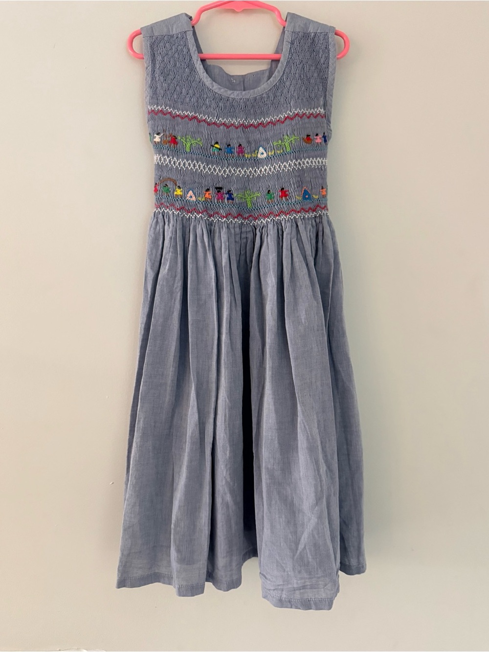 Vintage Smocked Dress Embroidered Girl’s size 6